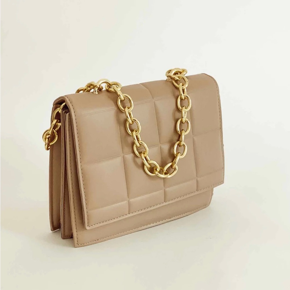 Quilted camel bag